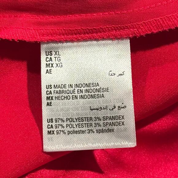 NEW INC Dress Pants Wide Leg High Rise Y2K Palazzo Retro Boho Dressy Bold Red XL - Picture 4 of 9